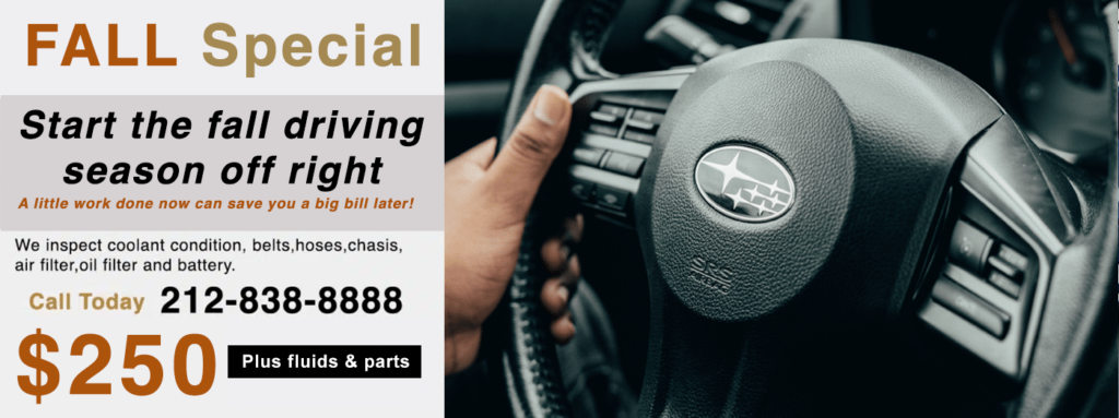 Ask about our Subaru pickup and delivery to your NYC location when your to buy to come to us. Keep your Subaru looking and running like new in NYC.