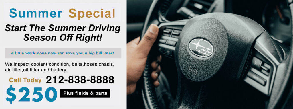 Ask about our Subaru pickup and delivery to your NYC location when your to buy to come to us. Keep your Subaru looking and running like new in NYC.